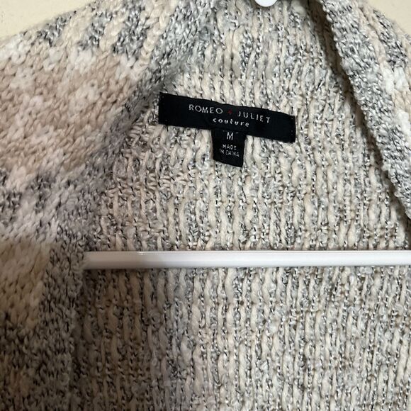 Romeo & Juliet Couture Neutral Beige Cardigan Open Shawl Fringe Women’s M - Picture 5 of 8